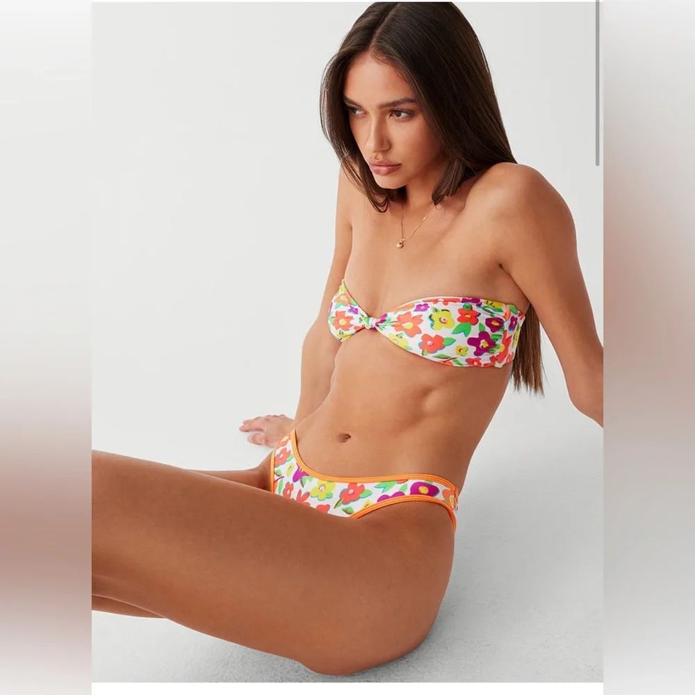 Frankie’s Bikinis Crescent Shine Bandeau Bikini Top
